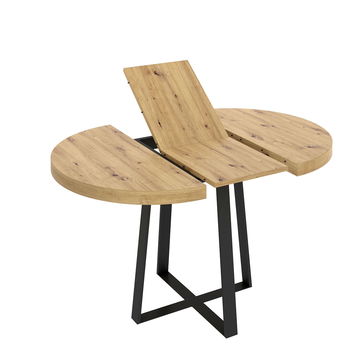 Duna Extendable Dining Table 110 Round Legs. Thickness about 50 mm Nordic 77x110-158x110 -2