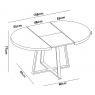 Measurements of Duna Extendable Dining Table 110 Round Legs. Thickness about 50 mm Nordic 77x110-158x110 -2