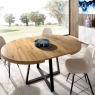 Ambiente with Duna Extendable Dining Table 110 Round Legs. Thickness about 50 mm Nordic 77x110-158x110