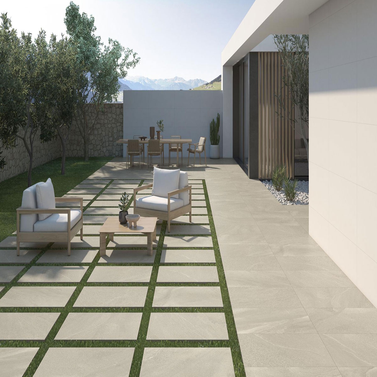 Extérieur avec revêtement de sol AT Burlingstone Ivoire Antidérapant 60x90