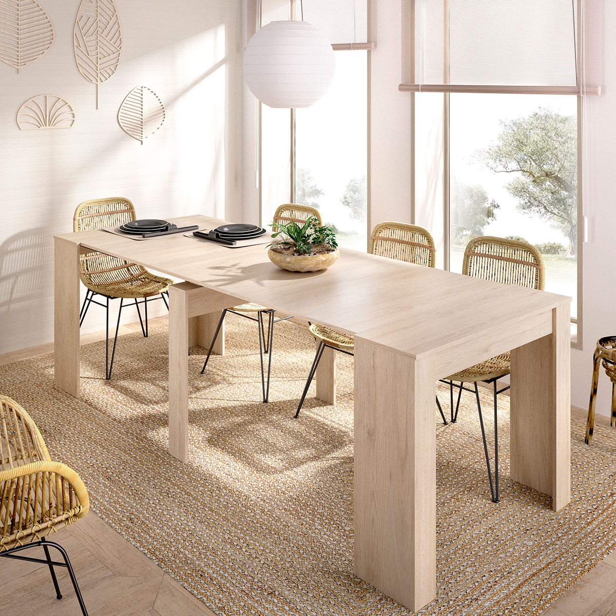Ambiente com Kiona Natural Extendable Table 77x54-239x90 -2