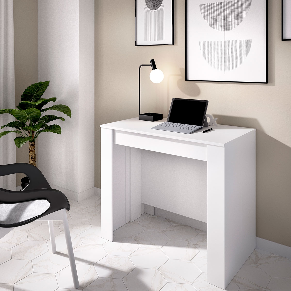 Ambiente com Kiona B. Gloss Extendable Table 77x54-239x90