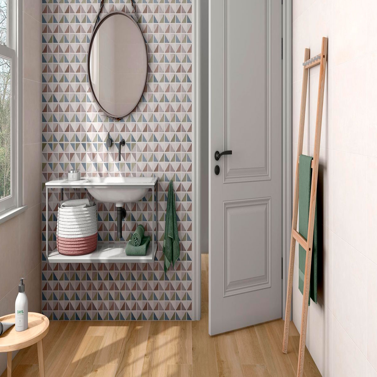 Bathroom with AT Gaia White cladding 33.3x55 (Box 1.84m2)