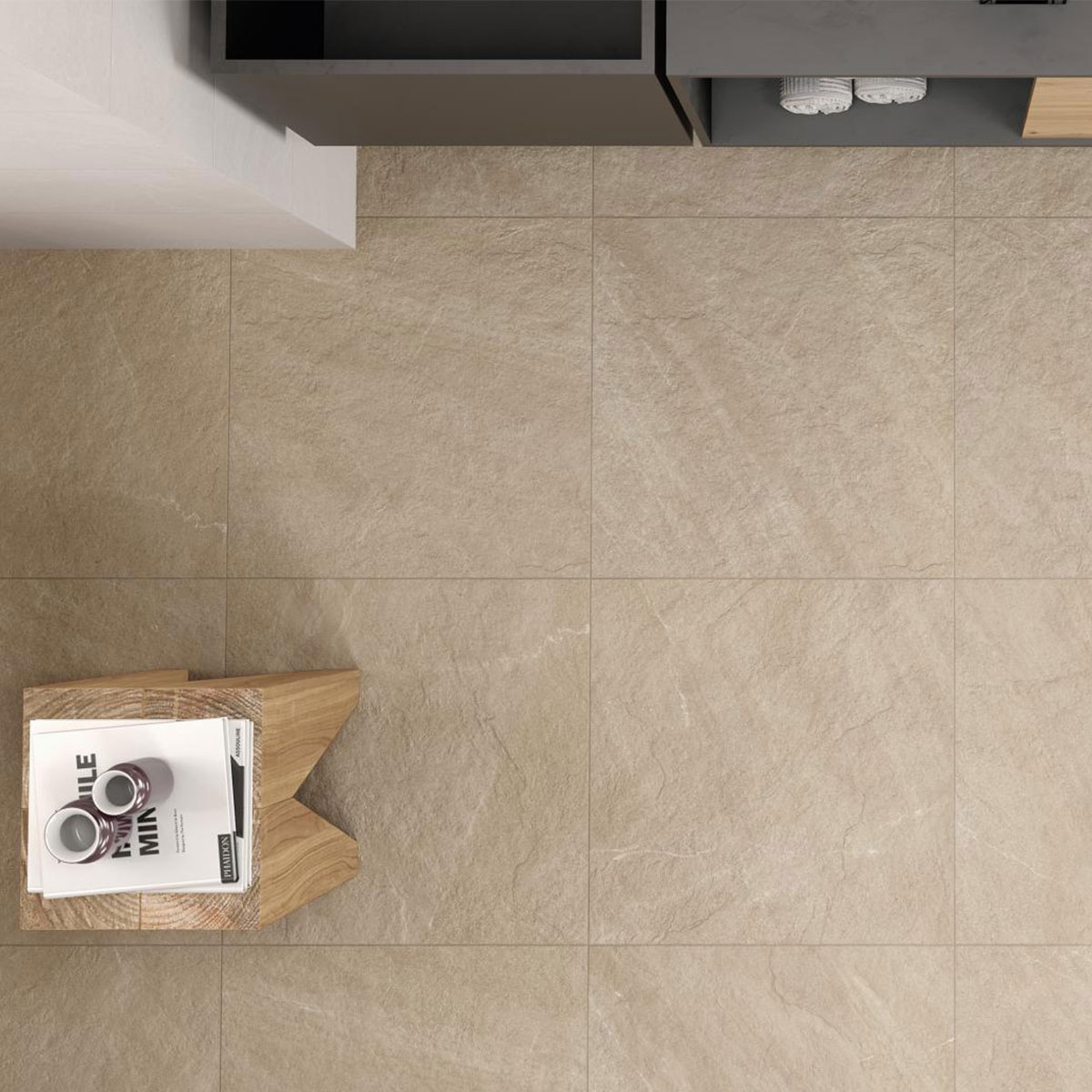 Interior with flooring AT Tabor Sand 60.8x60.8