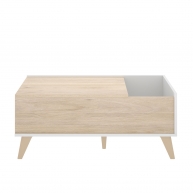 Dekit Ness Table Basse Relevable Blanc/Naturel 41x99x60 03K7254386
