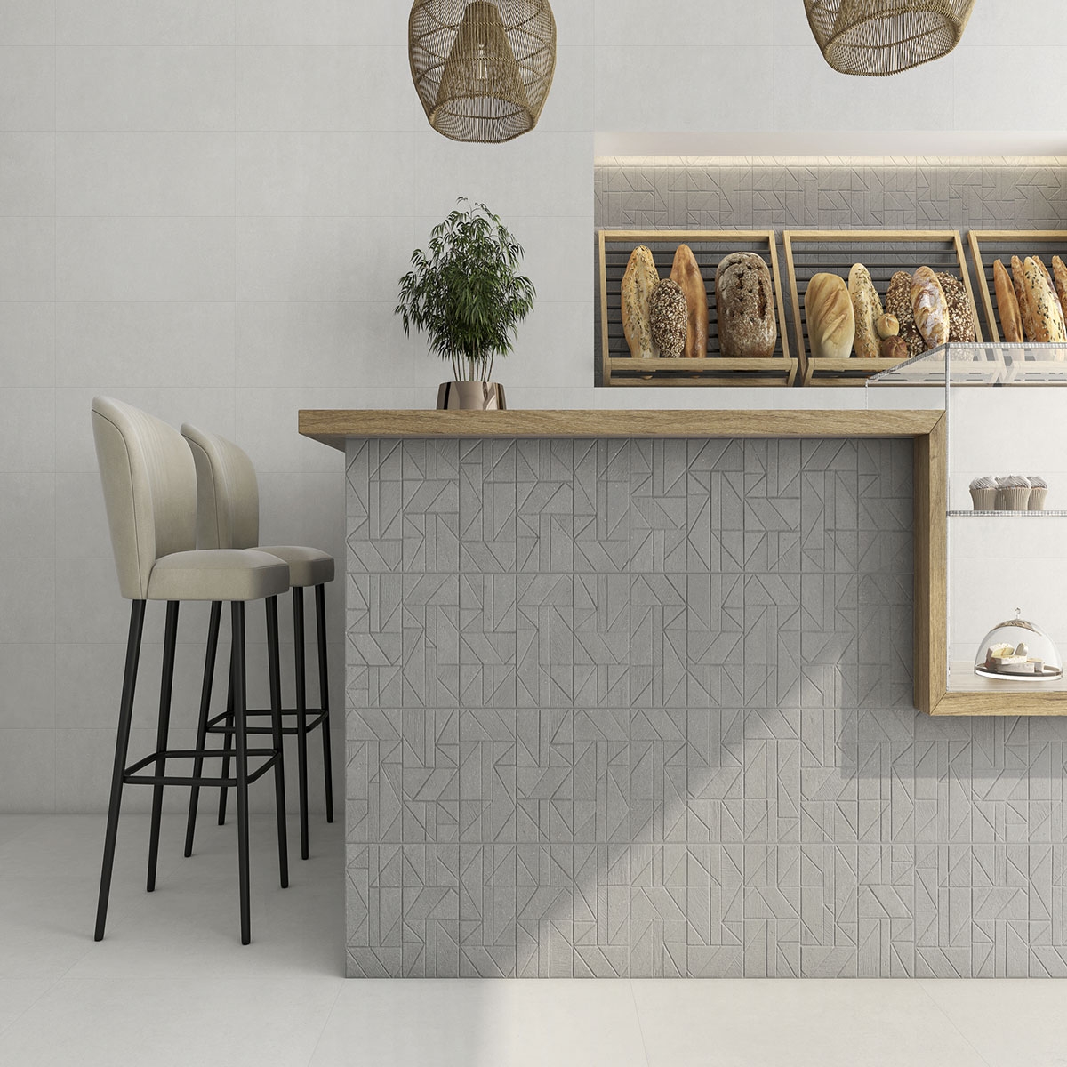 Intérieur avec revêtement Gravel White 25x75