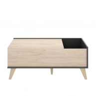 Ness Graphite/Naturel Table Basse Relevable 41x99x60