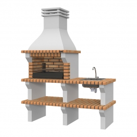 Barcelos Yellow barbecue with countertops, sink and tap