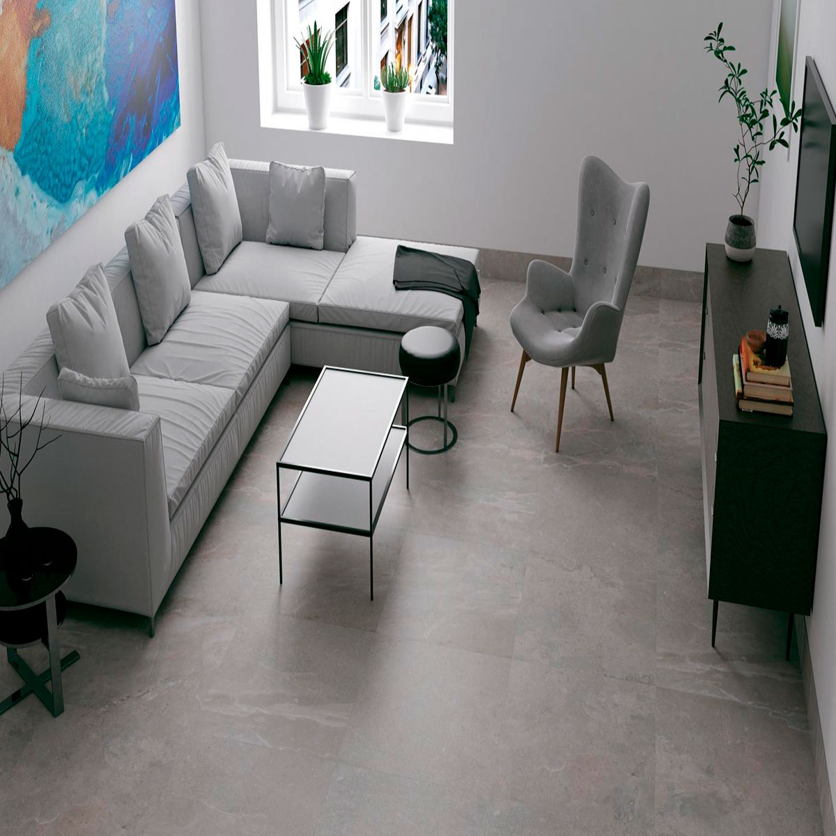 Intérieur avec sol Es Erding Ash 60x60