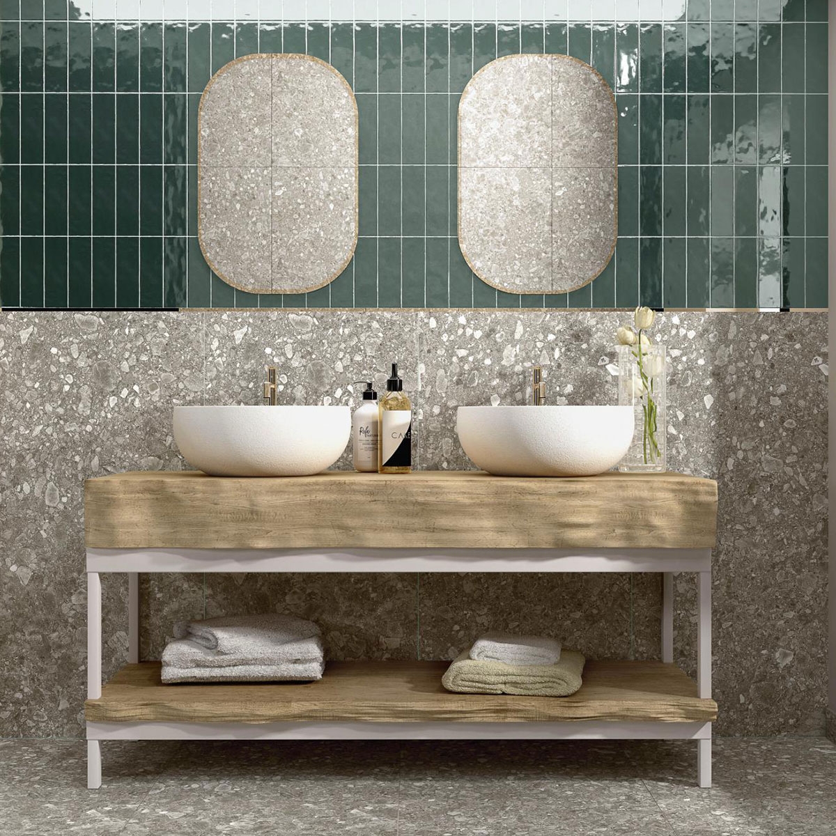 Innenraum mit AT Urbex Arena rutschfester Beschichtung 60x60