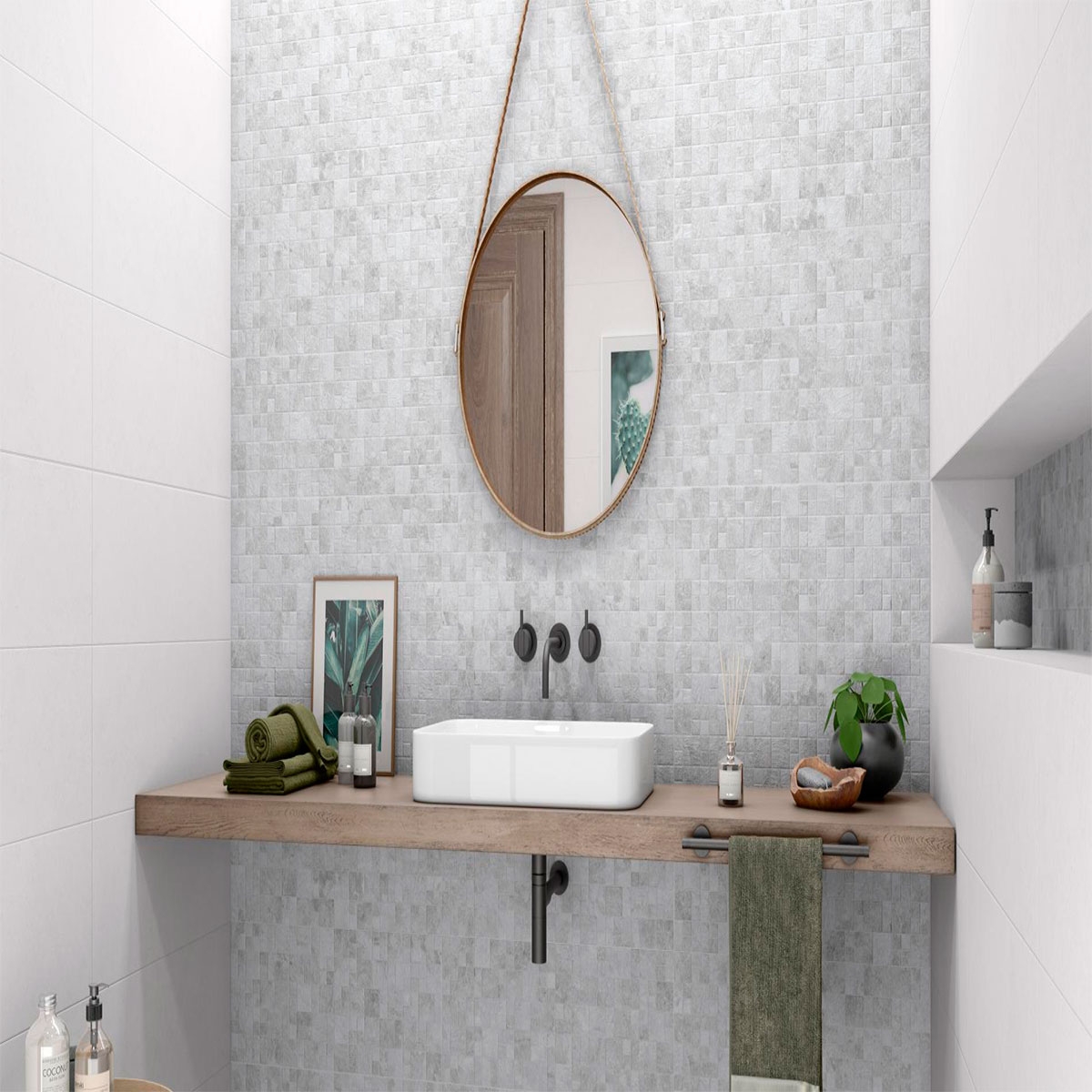 Salle de bain avec AT Thule White 25x70