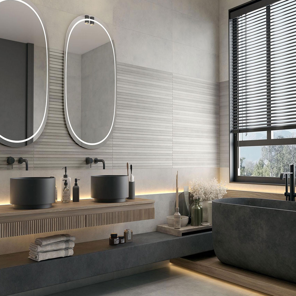 Badezimmer AT. Blaze Ash 60,8x60,8