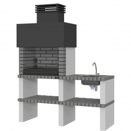 Ericeira Grill mit Arbeitsplatte, Spüle und Wasserhahn 037P/2LL2. C Grey