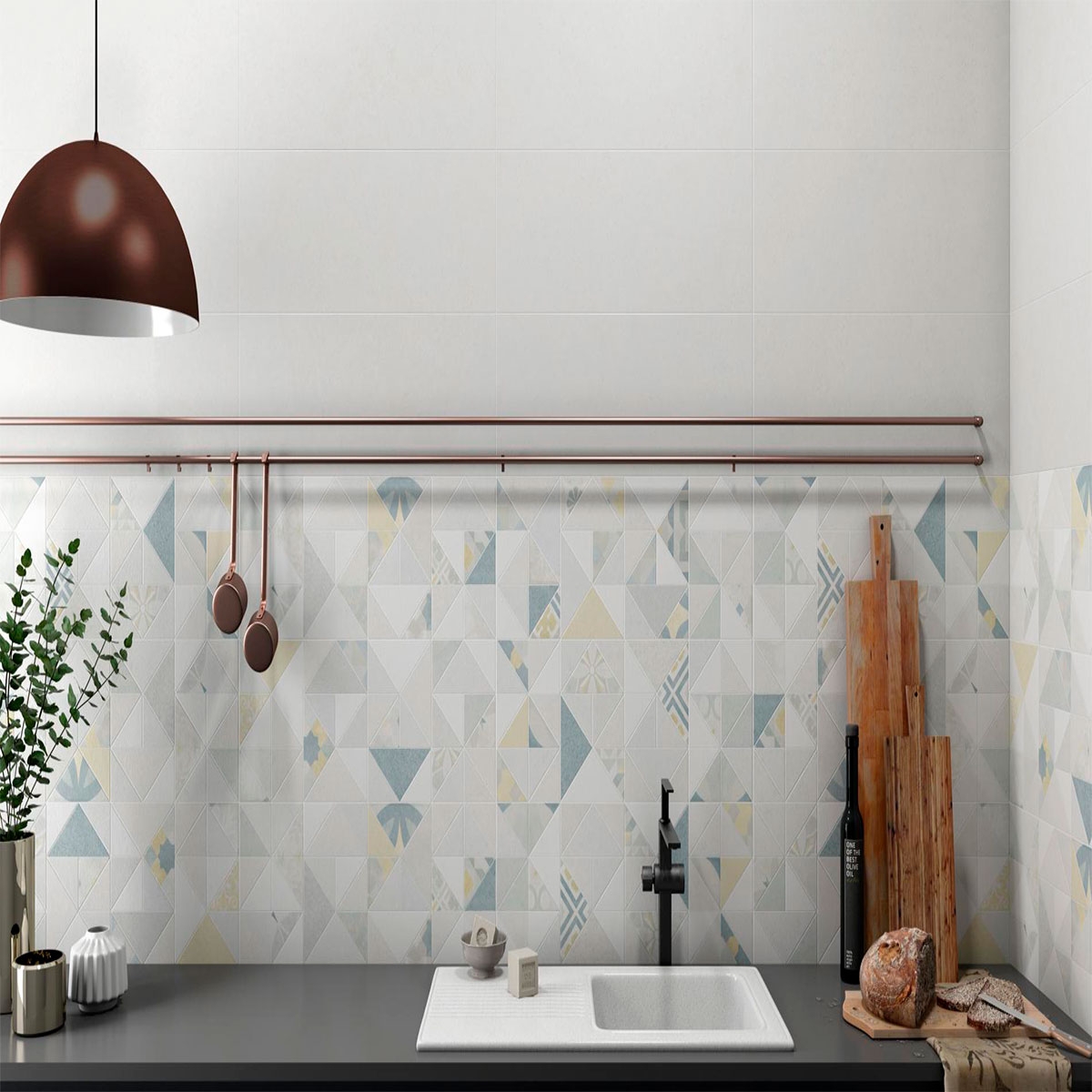 Casa de banho com revestimento AT Thule Relief Mix 25x70