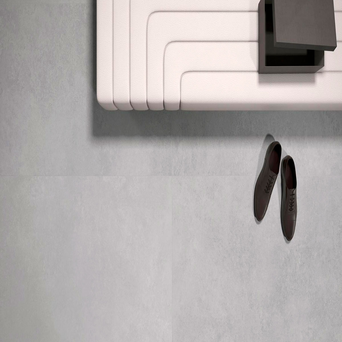 Interior com pavimento Koncept Argent Lapatto 30x60