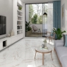 Living room with flooring AT Palma White 60x120