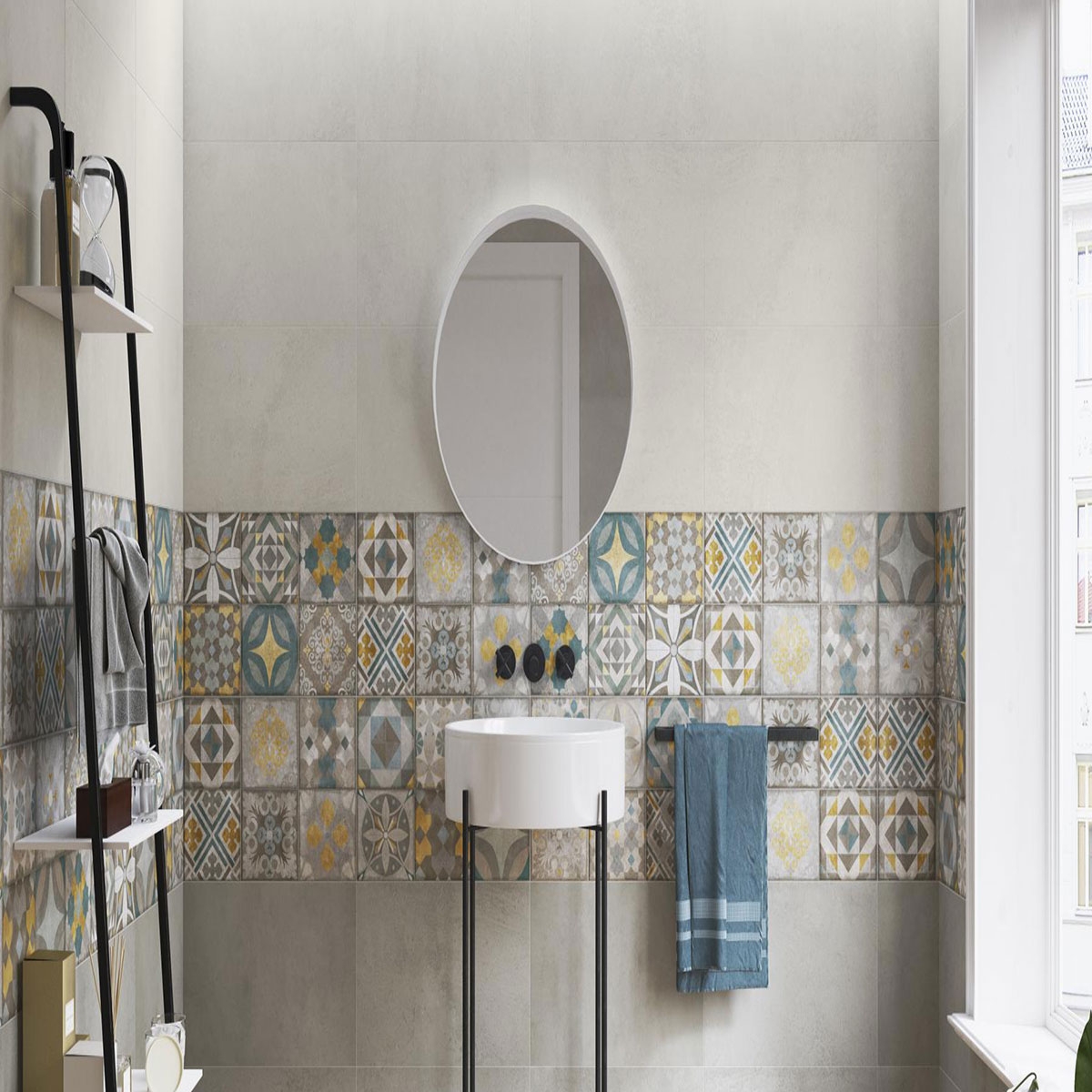 Badezimmer mit AT Nitid Pearl Beschichtung 33,3x55