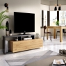 Environment with Kram Graphite+Nordic TV Base Cabinet 46.8x165x40