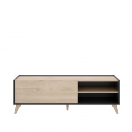 Mueble Bajo Tv  Ness Grafito+Natural 47x155x43