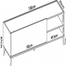 Measurements of Ness Graphite+Natural Low Tv Furniture 47x155x43