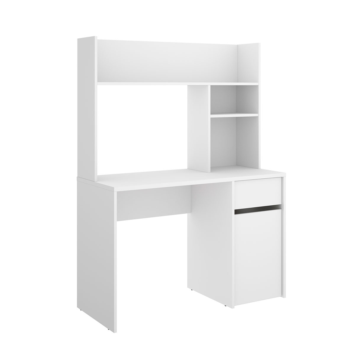 Mesa Escritorio Bali 1caj+1p con Altillo Blanco 152,2x110,3x50,2 -2