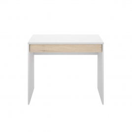 Tok-Schreibtisch-Tisch 1 Schublade Weiß/Natürlich 74,2x89,5x49,8