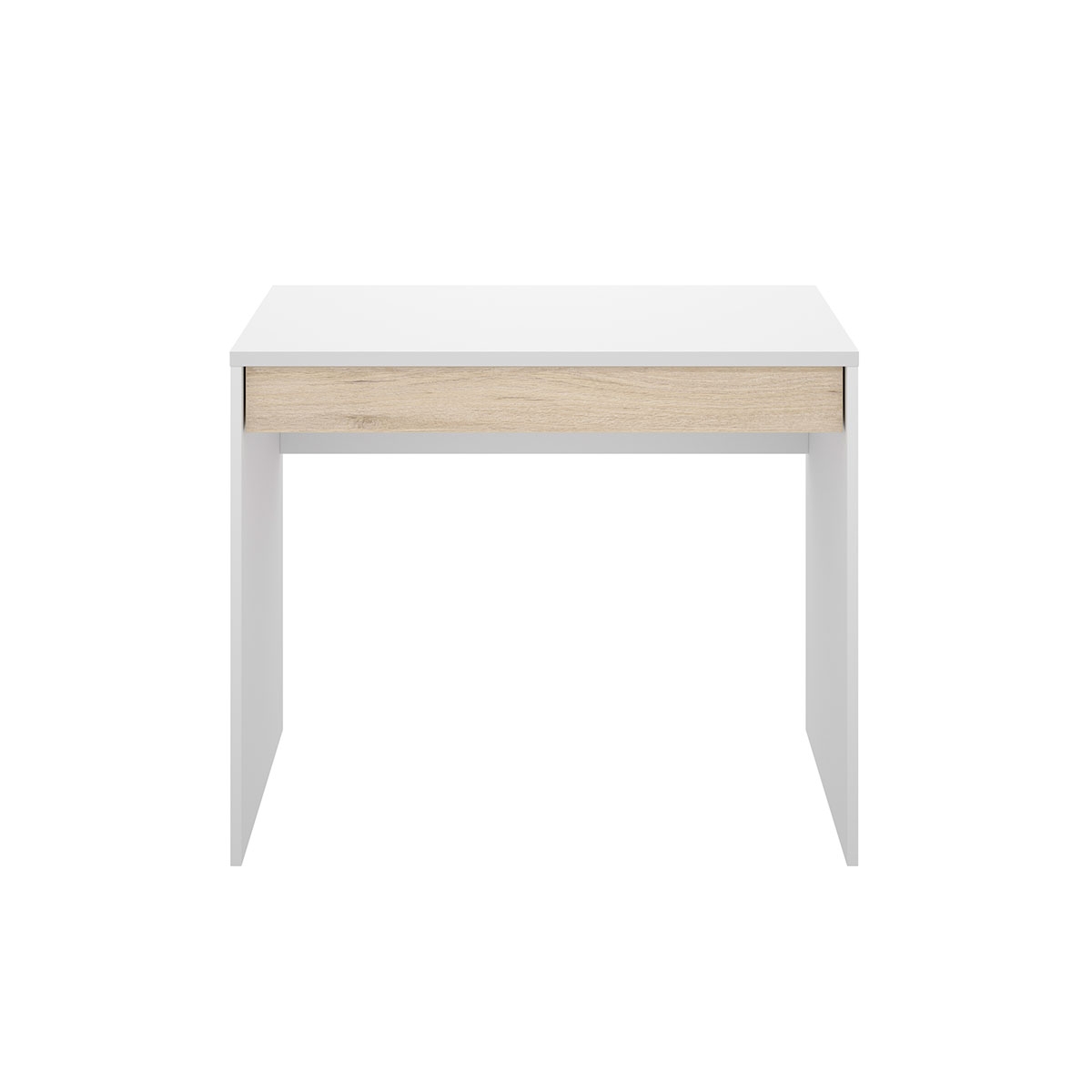 Tok Table de Bureau 1 Tiroir Blanc/Naturel 74.2x89.5x49.8