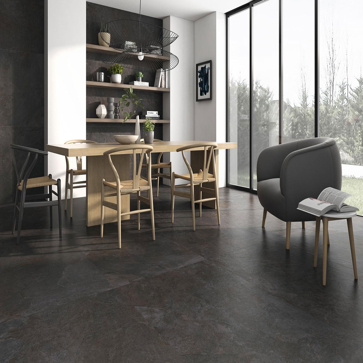 Chambre avec sol en bronze Ardesia 60x120 (Boîte 1.44m2)