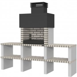 Ericeira barbecue with 2 countertops 037P/4.B White