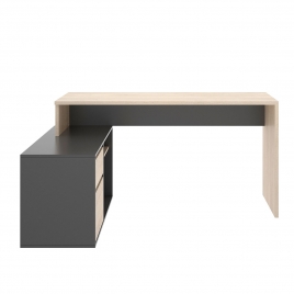 "L" Rox Desk Natural/ Grafite 75x139x92