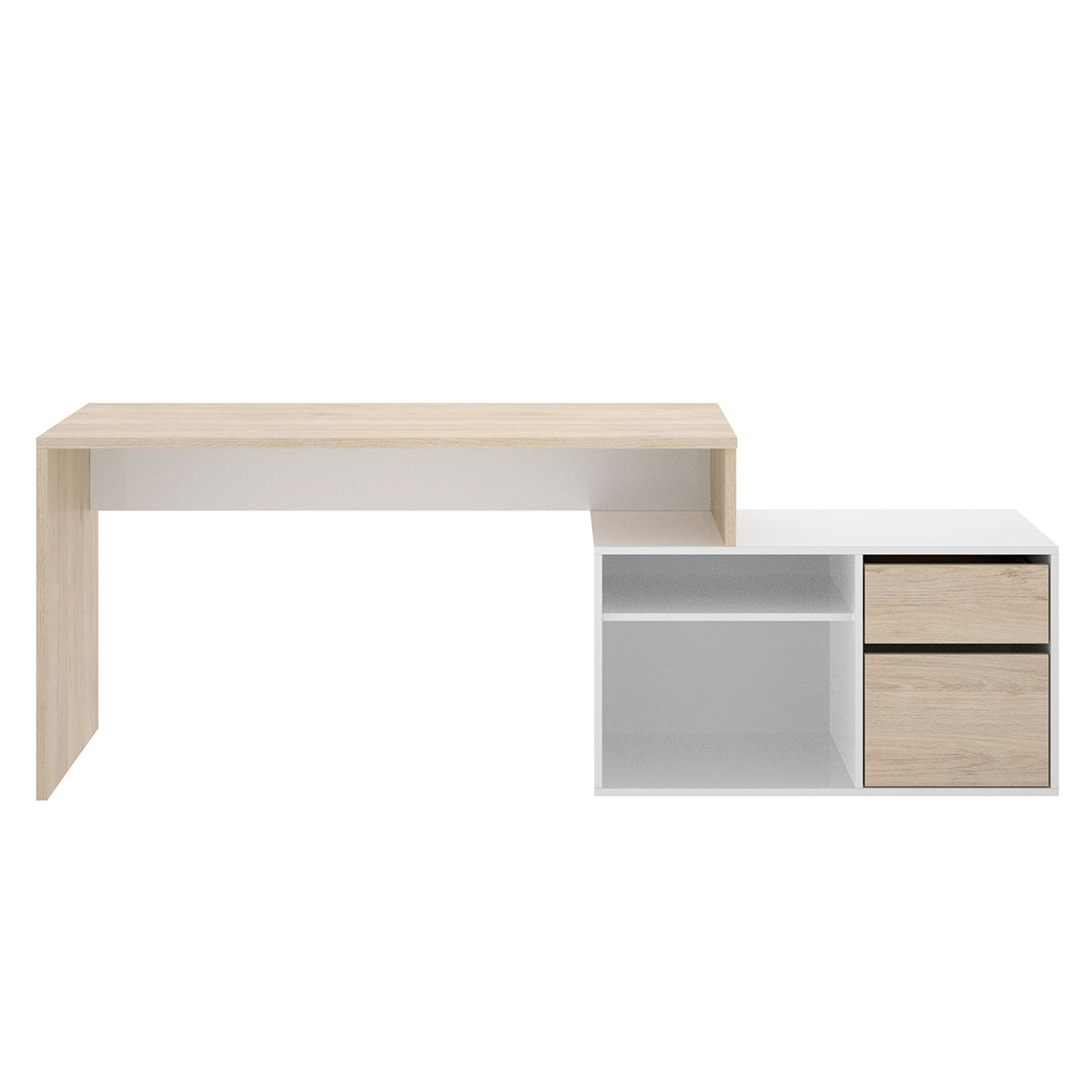 Dekit Rox Mesa Escritorio "L" Natural/ Blanco 75x139x92 03K3228632