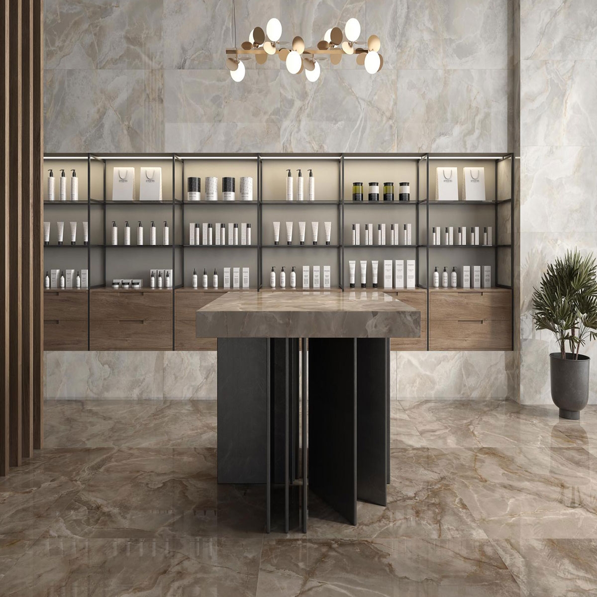 Interior with CR Lux Noor Almond coating 60x120