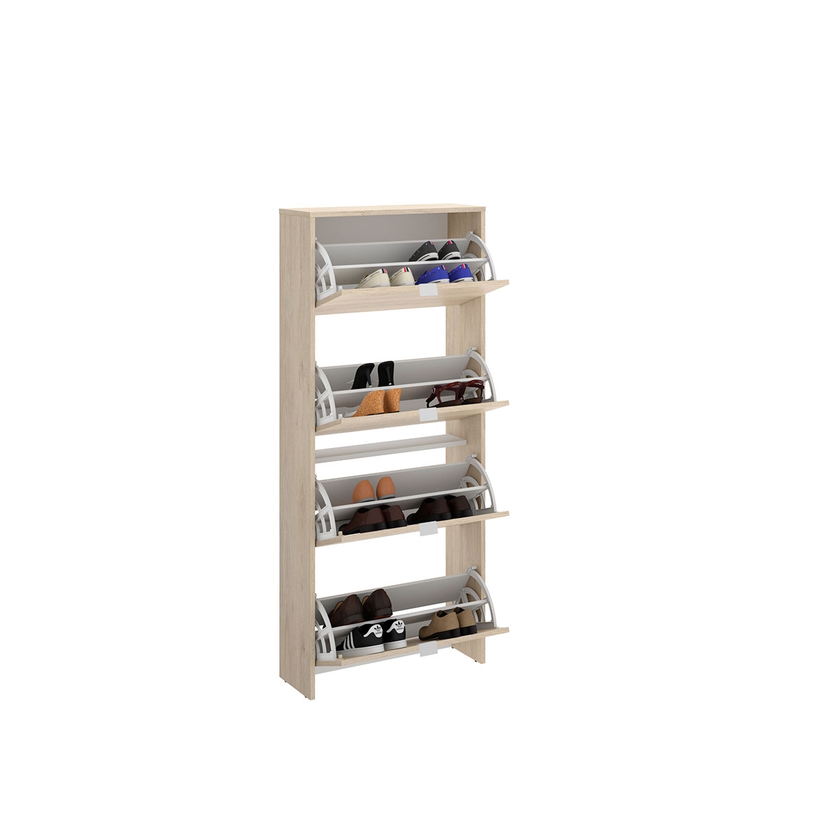 Jazz 4 Doors Natural Shoe Rack - 3