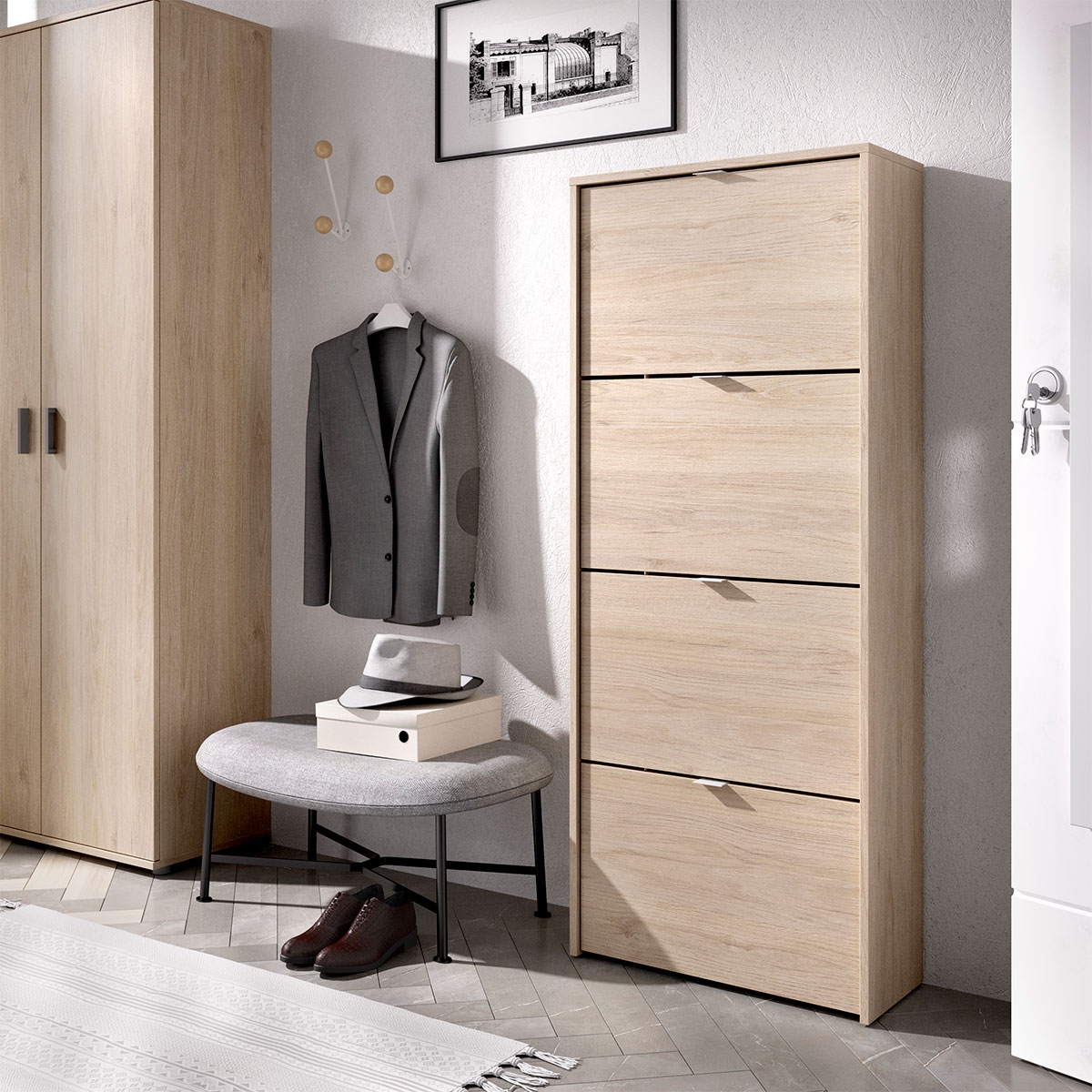 Ambiente com Zapatero Jazz 4 Portas Natural - 2