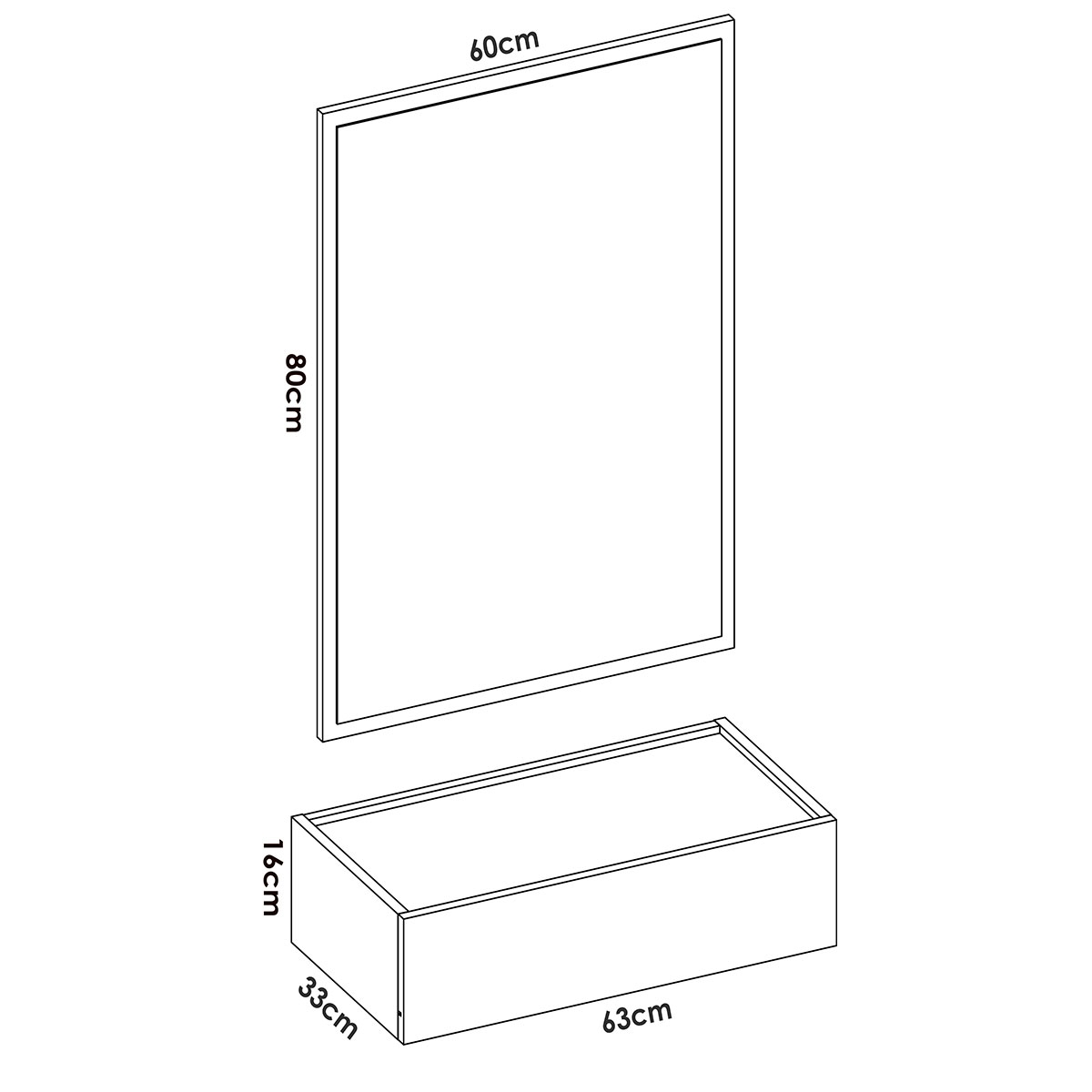 Measurements of Jazz 3 Doors Glossy White Shoe Rack - 2