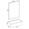 Measurements of Jazz 3 Doors Glossy White Shoe Rack - 2