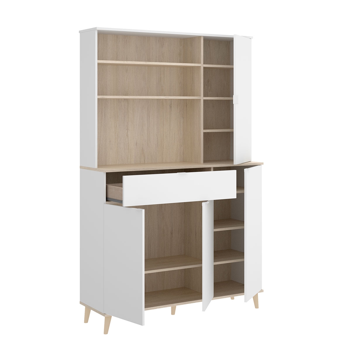 Meuble d’appoint Wok Blanc / Naturel - 3