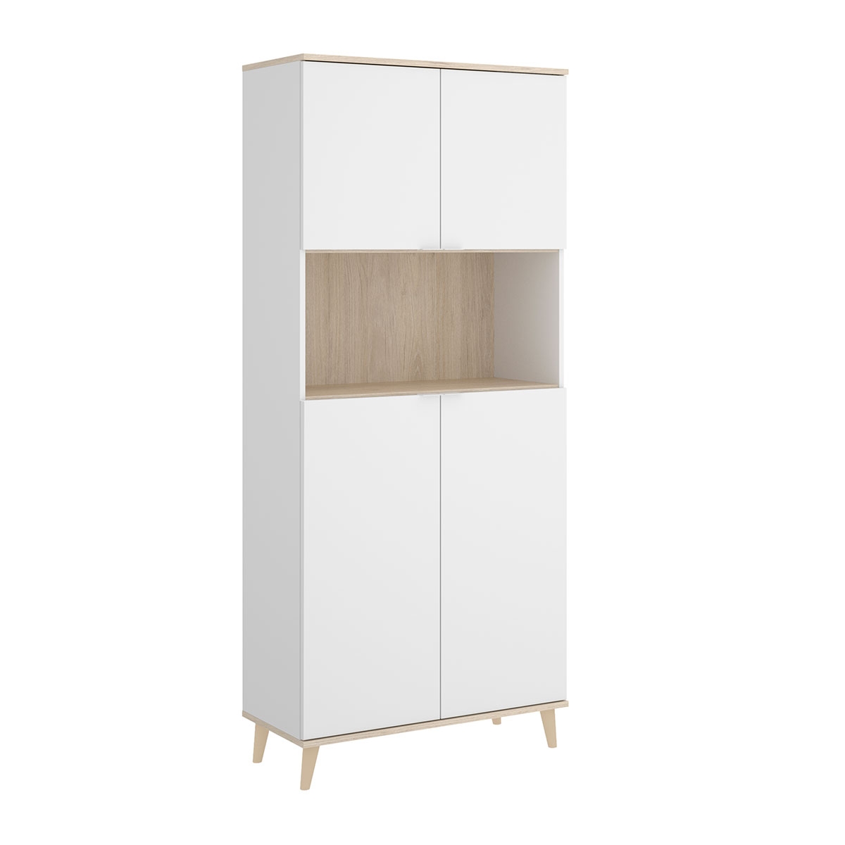 Meubles d’appoint wok blanc/naturel