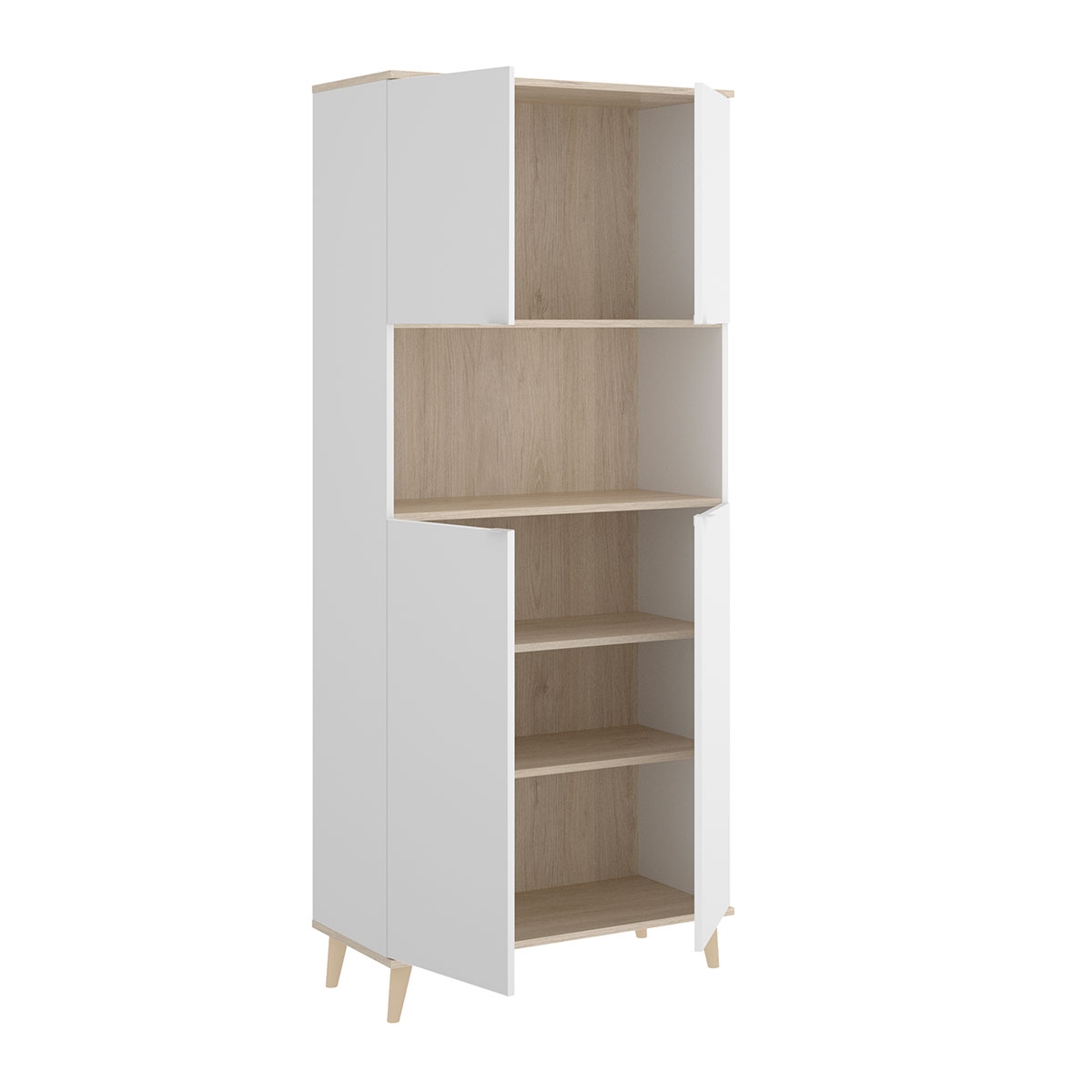Mueble Auxiliar Wok Blanco/Natural - 3
