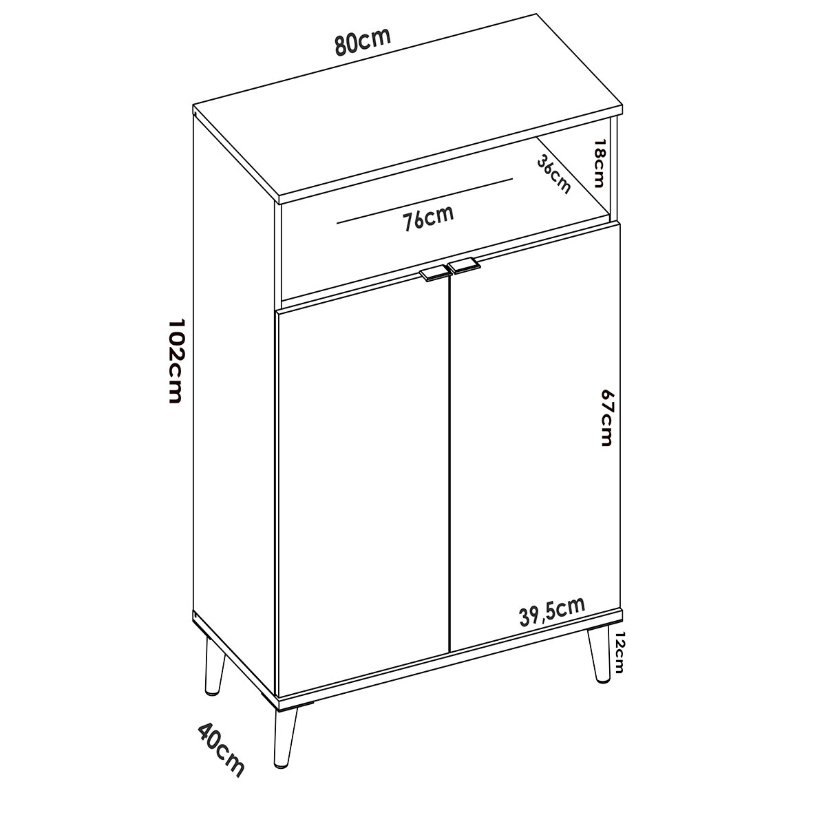 Maße von Wok Natural White Auxiliary Furniture