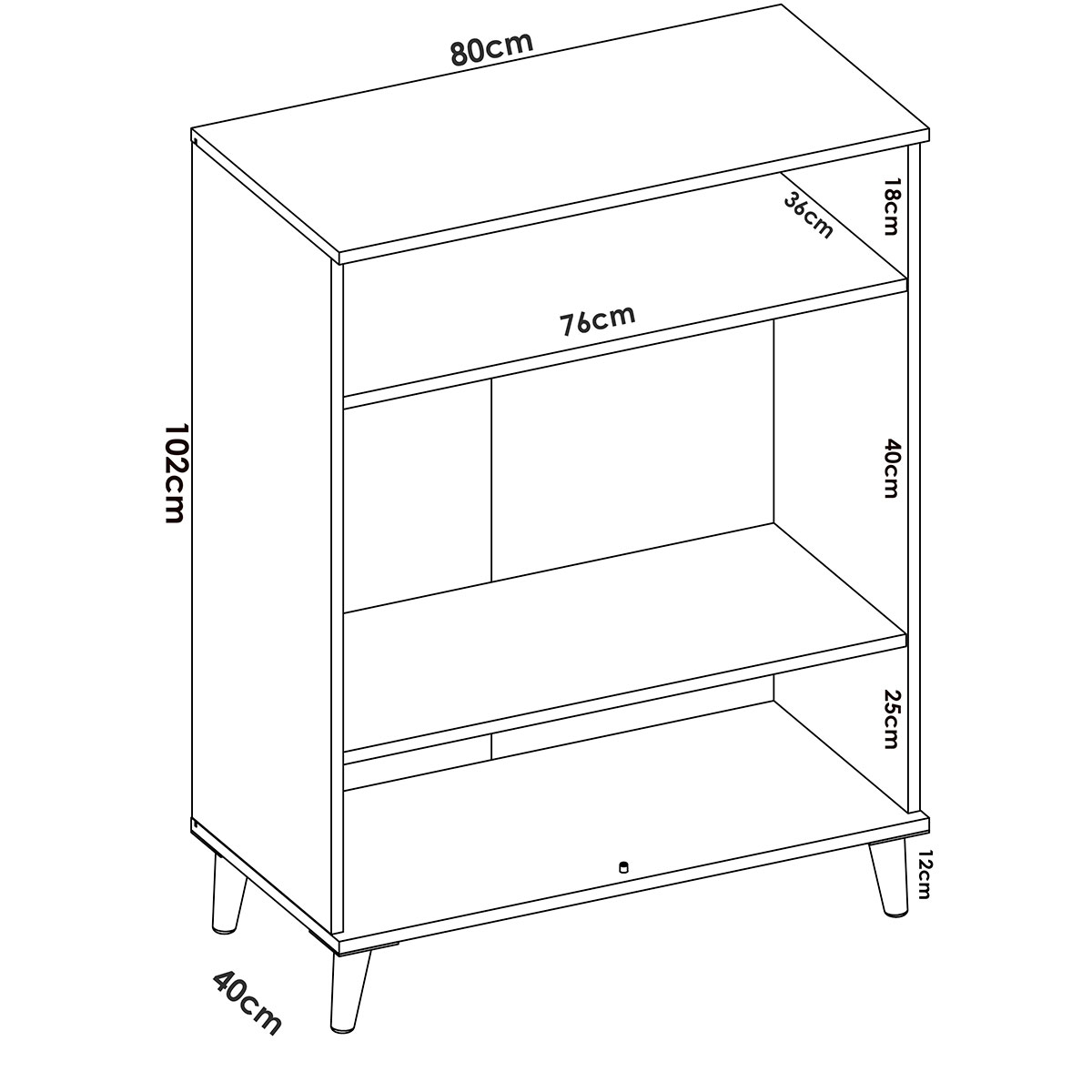Measurements of Wok Natural White Auxiliary Furniture - 2