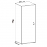 Medidas de Armario Multiusos Fit 1 Puerta Natural