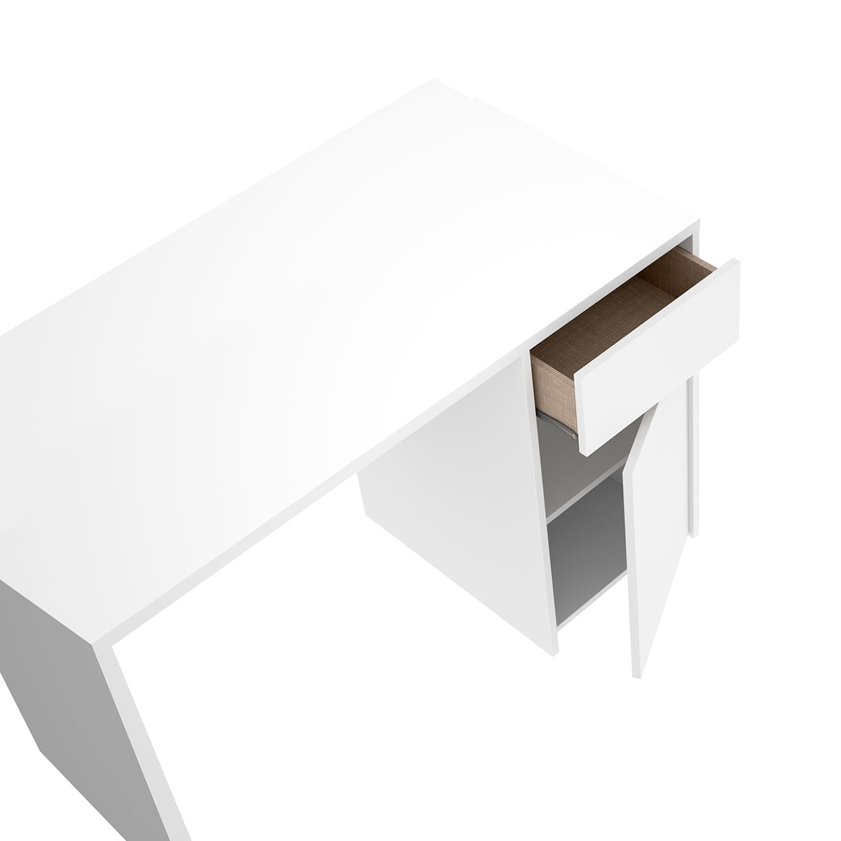 Bali Desk Table 1caj+1p White 74.2x110.3x50.2 -2