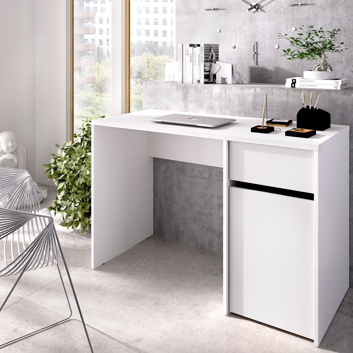 Bali Desk Table Environment 1caj+1p White 74.2x110.3x50.2