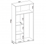 Mesures de Multipurpose Fit 2 portes balai armoire naturelle - 2
