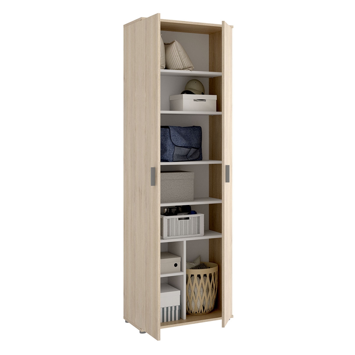 Multipurpose Fit Cabinet 6 Shelves + 2 Doors Natural - 2