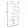 Measurements of Multipurpose Fit Wardrobe 6 Shelves + 2 Doors Natural - 2