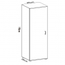 Measurements of Multipurpose Wardrobe Fit 1 Door White