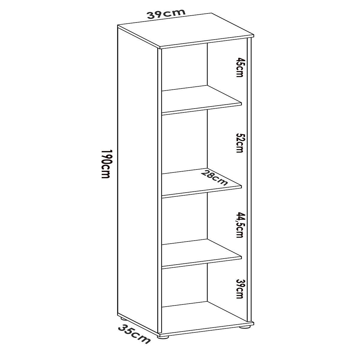 Mesures de l’armoire polyvalente Fit 1 porte blanc - 2