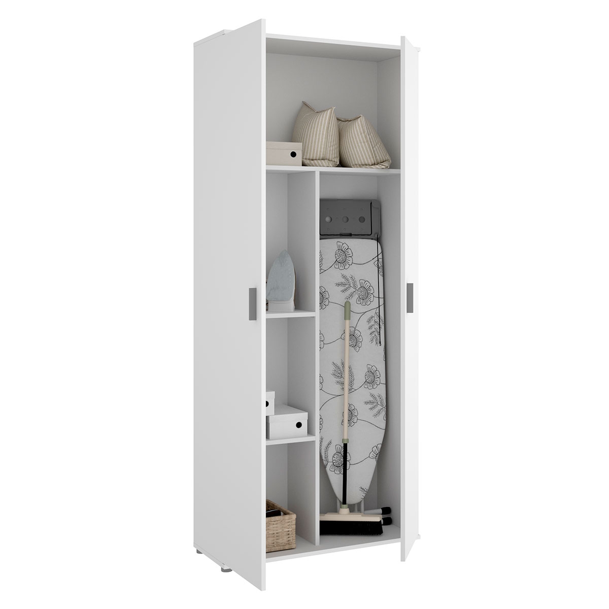 Multipurpose Fit 2 Portas Vassoura Closet Branco - 2